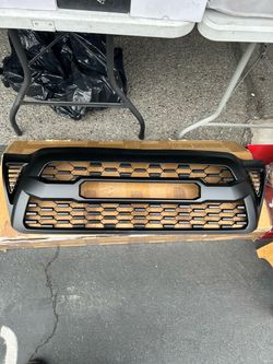 Front Grill Compatible with Toyota Tacoma 2005-2011 Matte Black Front Bumper Grill