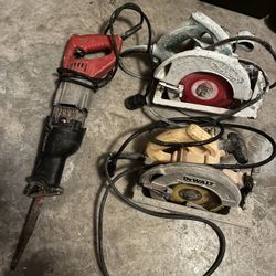 Milwaukee And Dewalt Saw And Drills 