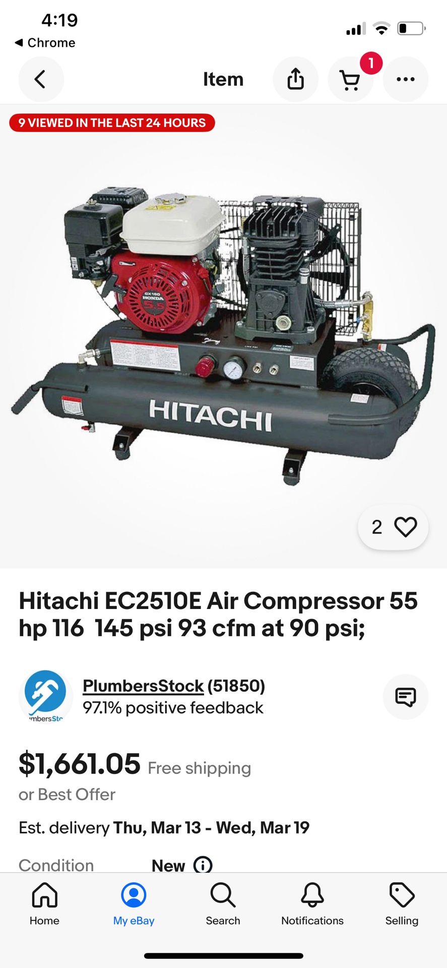 Hitachi Gas Air Compressor
