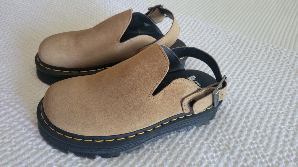 Dr Martens Suede Platform Clogs Mules