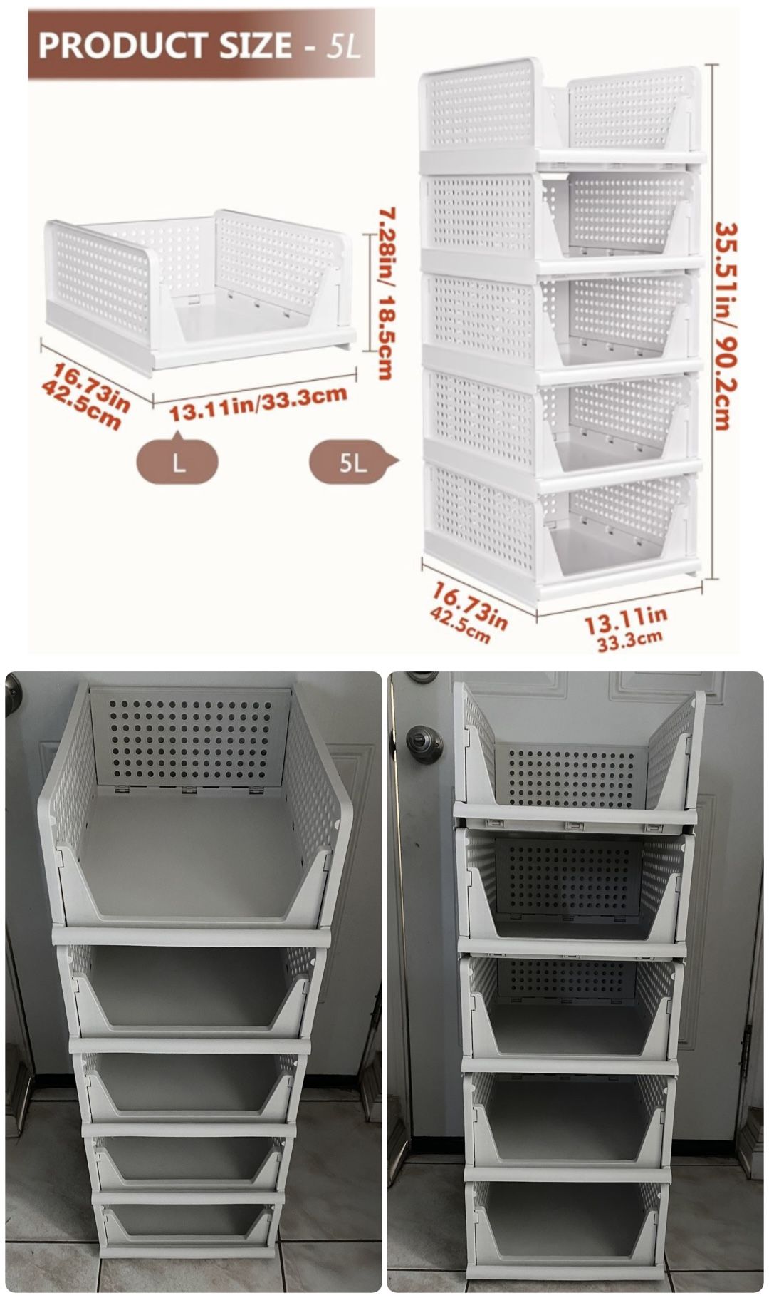 5-CT Stackable Closet Organizer $25