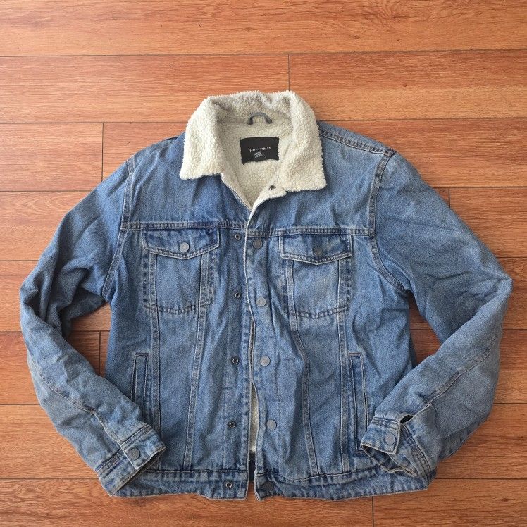 Men's Forever 21 Sherpa Jean Denim Jacket Size Large