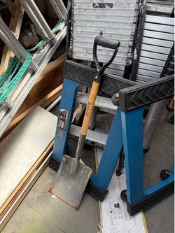 Ladder, 2 fiberglass Furniture Dollys, Flat Nose Shovel