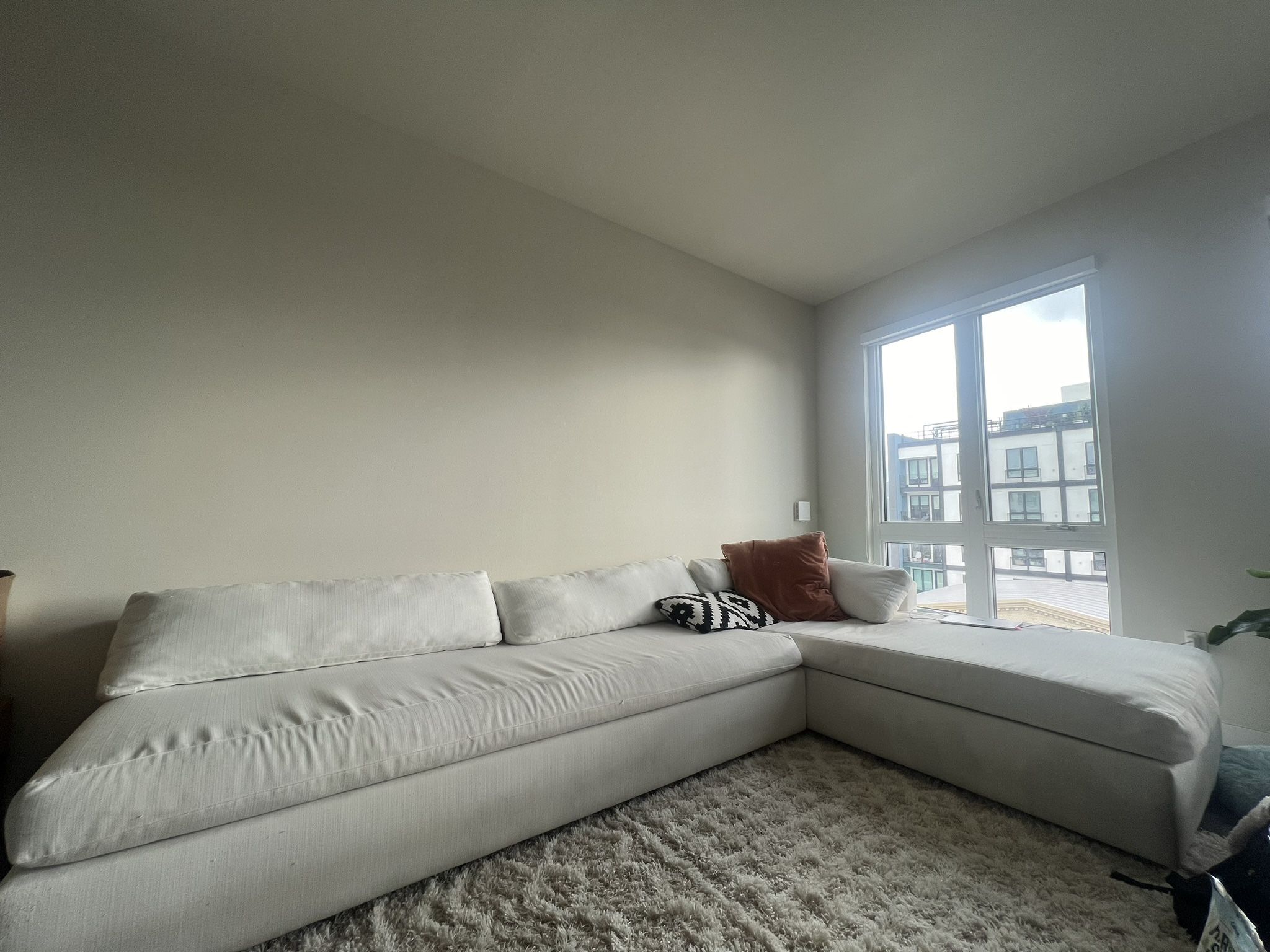 Free Delivery If Bought Today - White Sectional Couch 