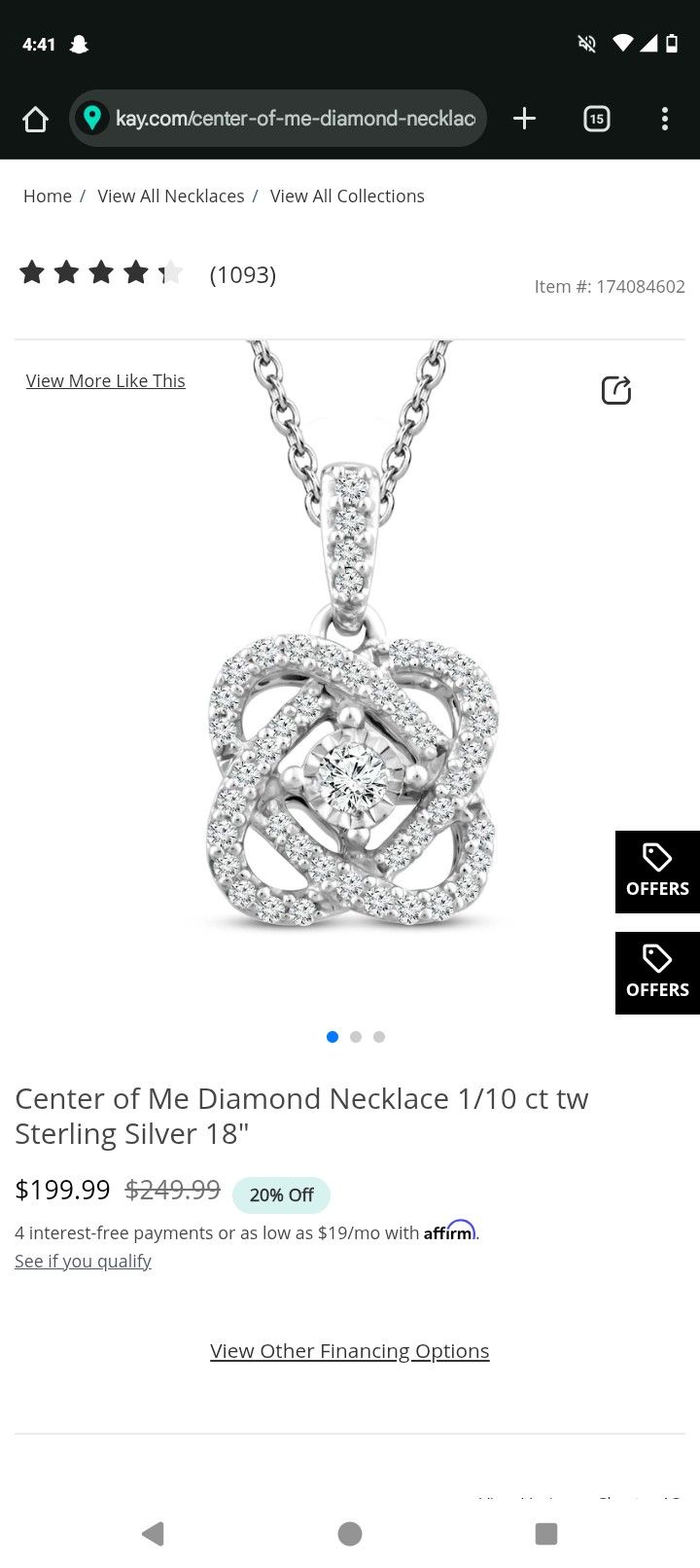 Center Of Me Diamond Necklace