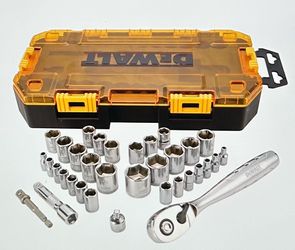 Dewalt 34 Pcs 1/4” & 3/8”  Drive Socket Set