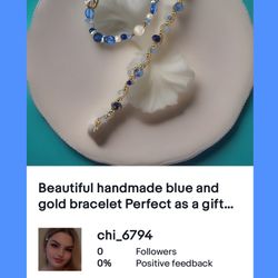 Handmade Bracelet Vintage Look Blue