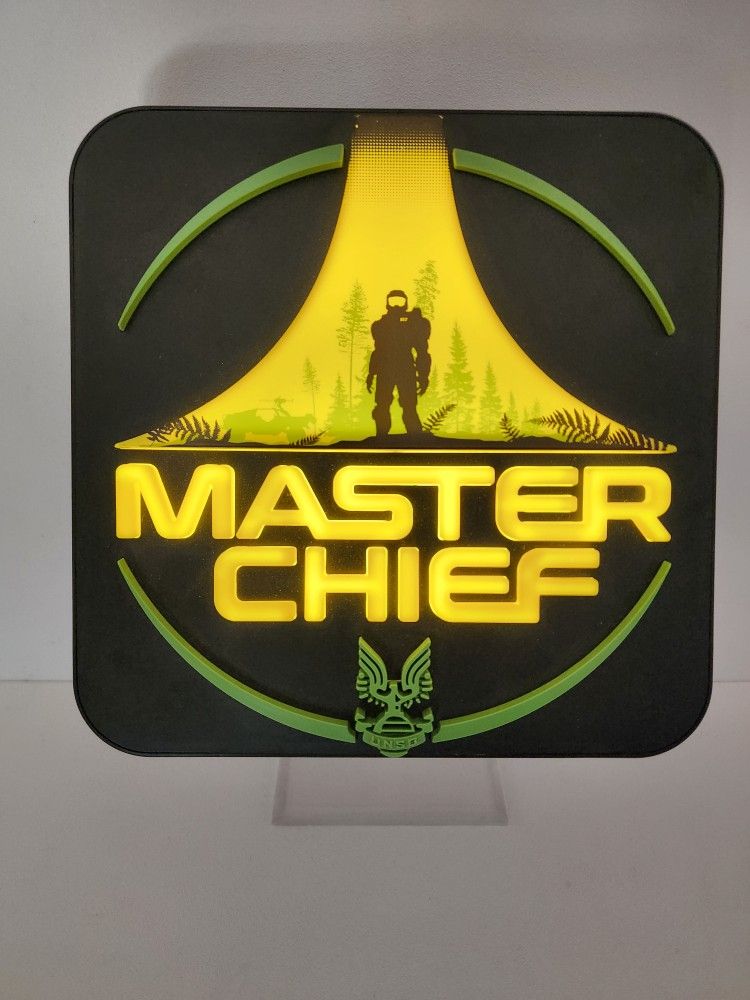 Halo Master Chief Lighted Sign 8"x8"