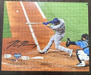 Max Muncy Dodgers Signed Autographed 2020 world Series 8x10 Photo MLB Fanatics