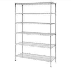 HDX 6-Tier Commercial Grade Heavy Duty Steel Wire Shelving Unit in Chrome (48 in. W x 72 in. H x 18 in. D)=441