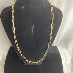 Paper clip necklace 20 inch gold plated