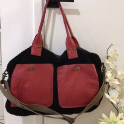 Gyn Large Crossbody Shoulder Bag Leather canvas Tote travel bag