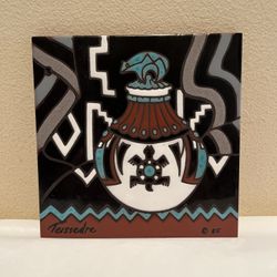 Vintage 1985 Ceramic Tile Designed by Cleo Teissedre