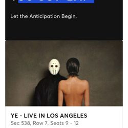 Kanye West Ye Concert Tickets 4/1 