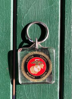 Vintage United States Marine Corps keychain with USMC emblem