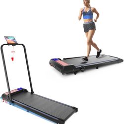 Treadmill Under Desk Walking Pad,2 in 1 Folding Treadmill for Home/Office with Remote Control and APP，LED Display