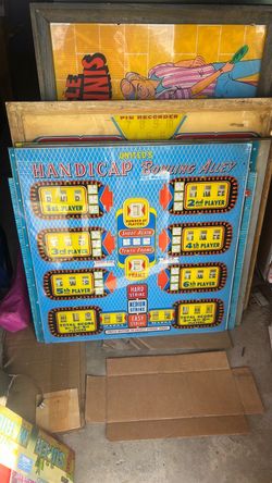 United’s handicap bowling alley arcade bowler backglass
