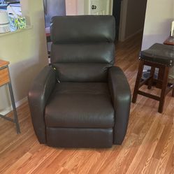 A leather motorized recliner
