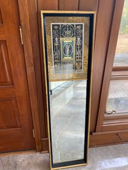 Vintage Long Decorative Gold Wood Wall Floor Mirror