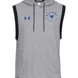 Under Armour Men's Project Rock Double Knit Sleeveless Hoodie Size Extra Large