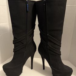 Alba high heel women’s faux suede boots Size 9 NEW without box (Goodyear)