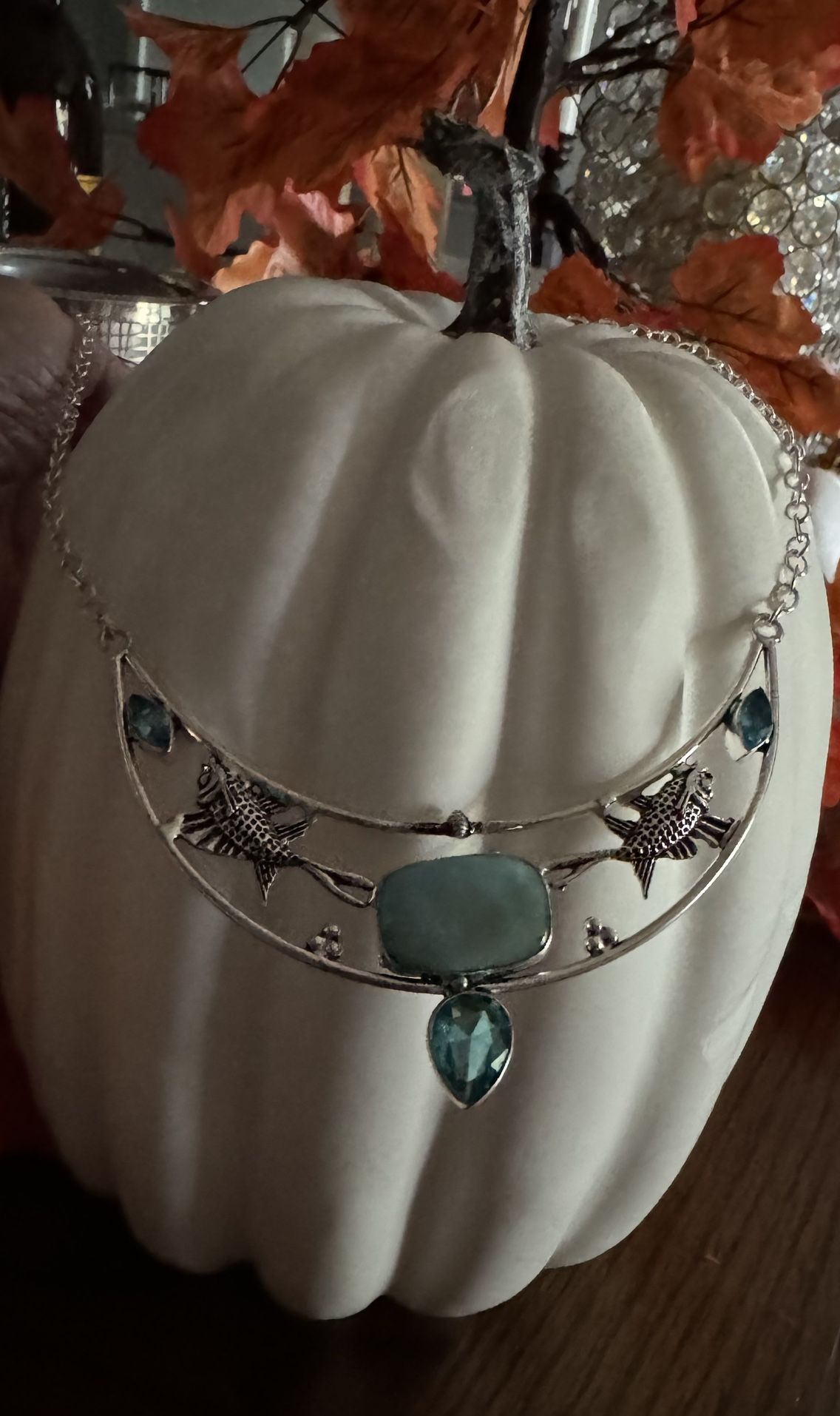 Gorgeous Handmade Sterling Silver Choker with Turquoise & London Blue Topaz Stones