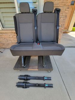Ford van transit seat 2 person 36" with floor mount brackets.