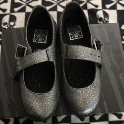 Black Shimmer TUK MaryJane Creepers