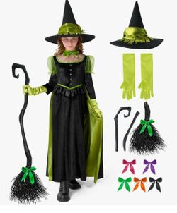 Child Girl Black Wizard Witch Costume   Disfraz de maga o bruja negra para niña
