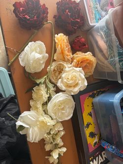 Artificial Silk Flower Stems Mixed Lot