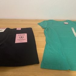 Brand new girls shorts and shirt Izod and So brand