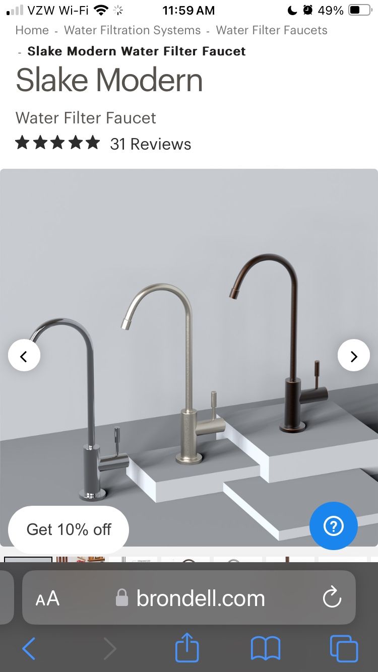 Brondell Slake Chrome Faucet For Water Filtration