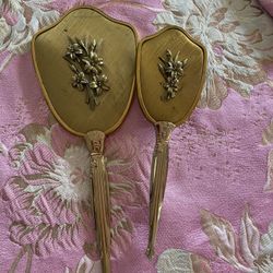 Vintage Brush And Mirror Set 