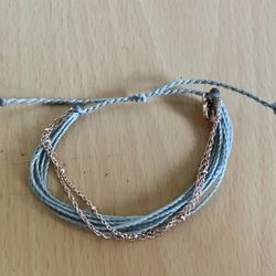 PURA VIDA Grey Bracelet Rose Gold Chains