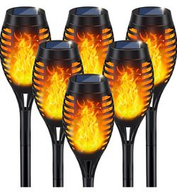 10-Pack Solar Flame LED Torch Lights – New in Box