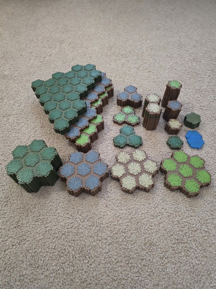 Heroscape Terrain Lot with 316 Hexes Terrain Tiles Sand Grass Rock Water