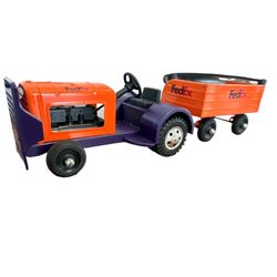 Tonka airport transporter redone w/ fed ex  purple & orange