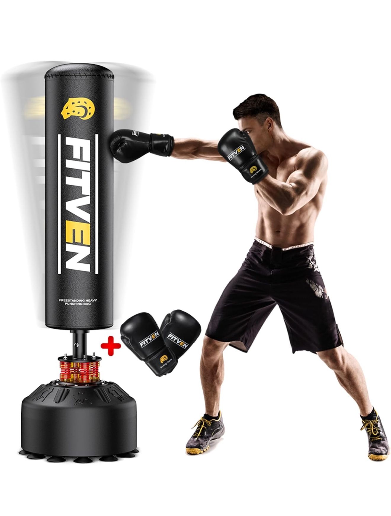 Punching Bag AND Boxing Gloves! FITVEN Freestanding