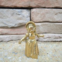 Vintage Small Brass Girl/Bonnet Bell 