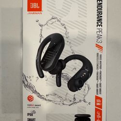 JBL Endurance Peak 3 - Dust and Water Proof (IP68) True Wireless Active Earbuds, JBL Pure Bass Sound, Up to 50 Total Hours of Playback with Speed Char