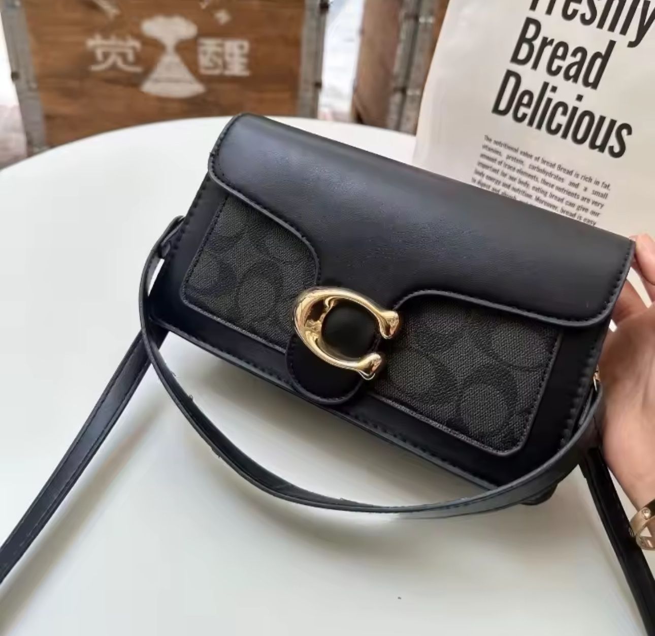 Coach Black Bag Gold Hardware