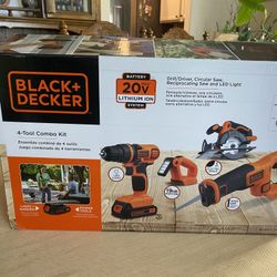 Brand New Black And Decker Tool Combo Kit With Utility Knives And Drill Bits 