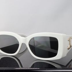 Celine Triomphe Square Oversized  Sunglasses in White