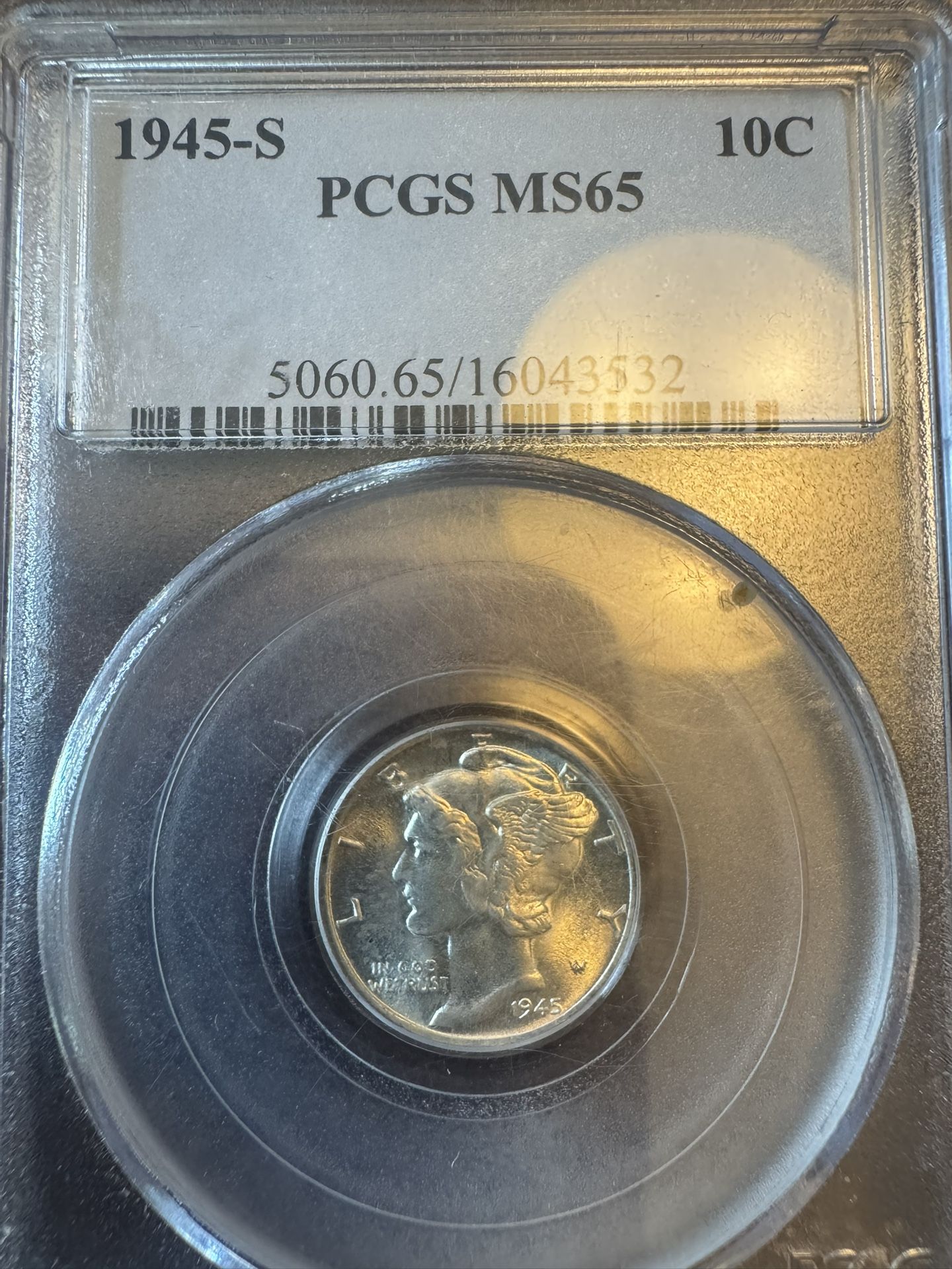 1945-S Mercury Dime MS65