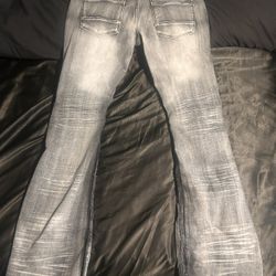 BLACK STACKED JEANS W/ SUPER STRETCH