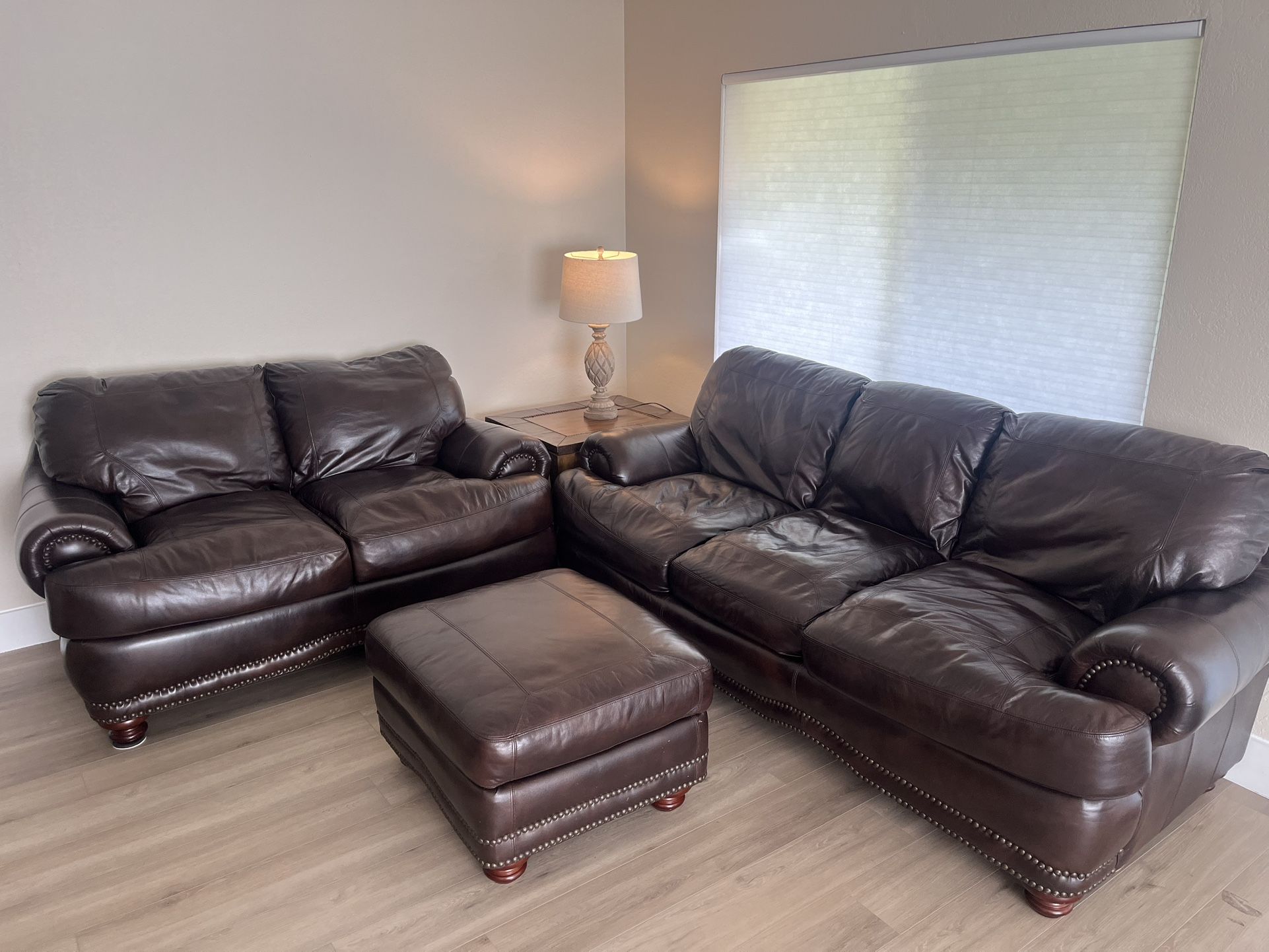 Leather Sofa and Loveseat Set