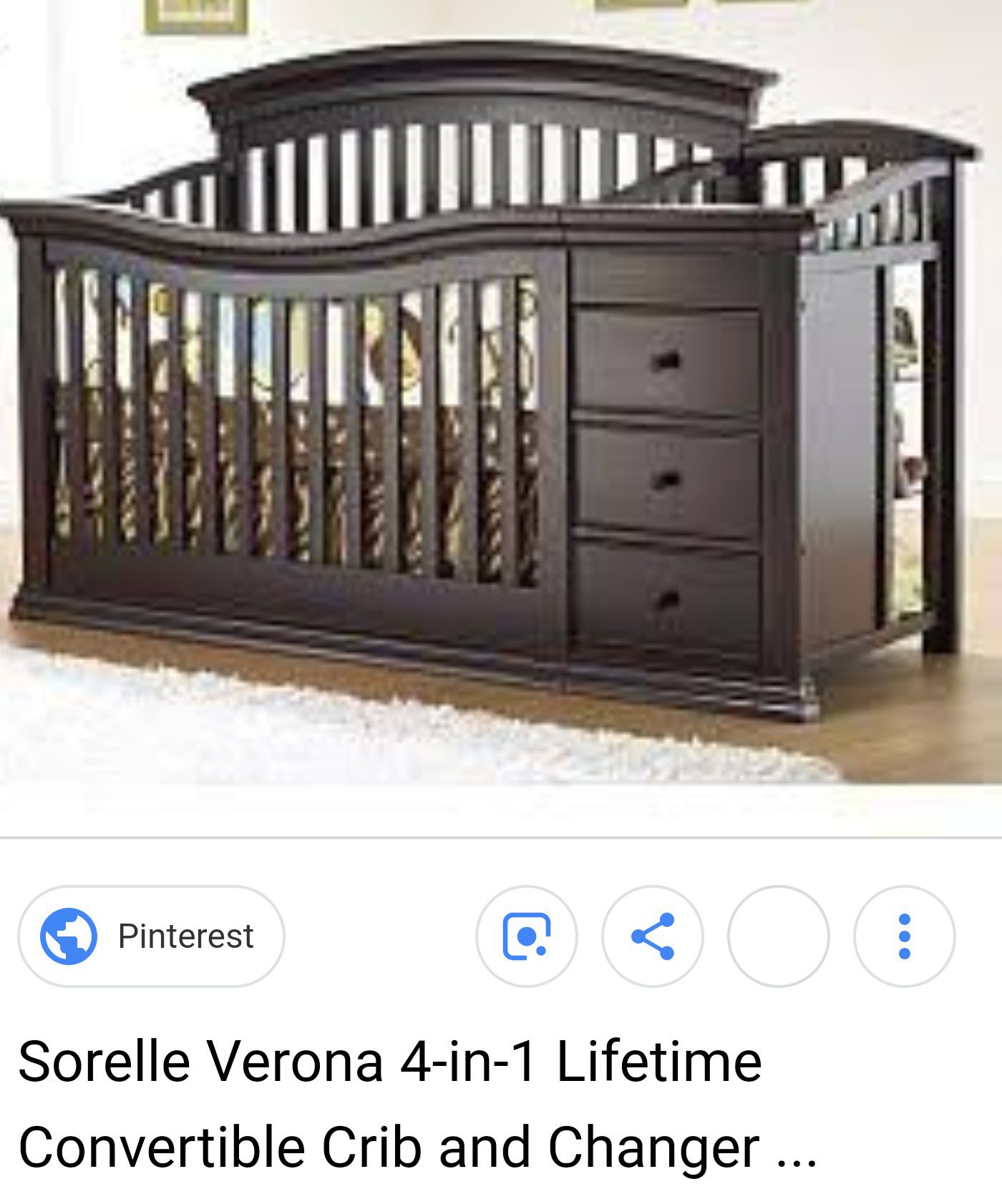 Convertible Crib plus changing table