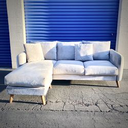 Light Gray Mid-Century Modern Sofa Sectional