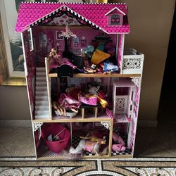 Barbie House With Dolls