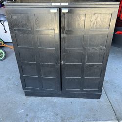 Crate And Barrel Black Wood Bar Cabinet